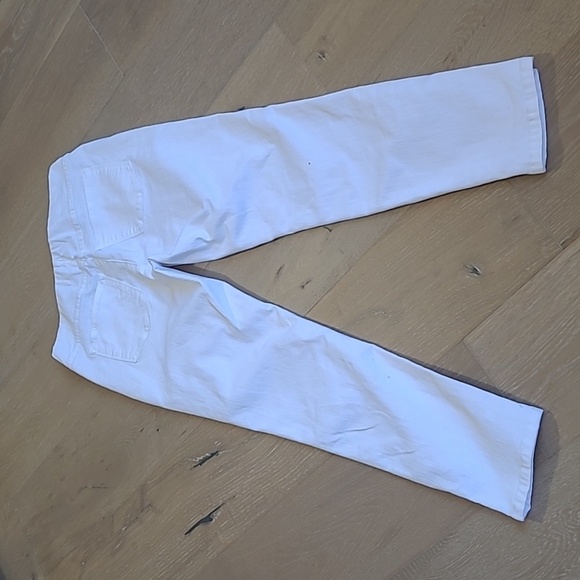 Soft Surroundings Pants Women's Small White Pull On Straight Leg Stretch Denim - Picture 3 of 9